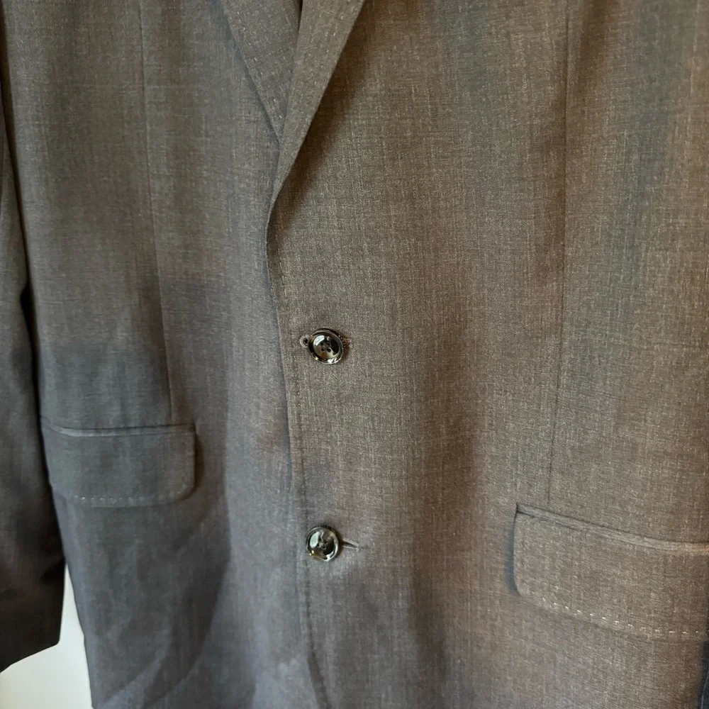 Ted Baker London Mens Gray Roger Trim Fit Solid Wool Blazer Button Closure 42L